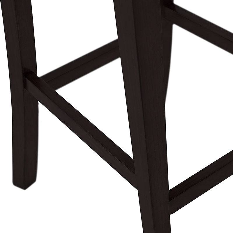 Juego de comedor Deus deurope.com.mx con bancos de madera de caoba y tapiz de cuero en color tabaco, diseño elegante y moderno.