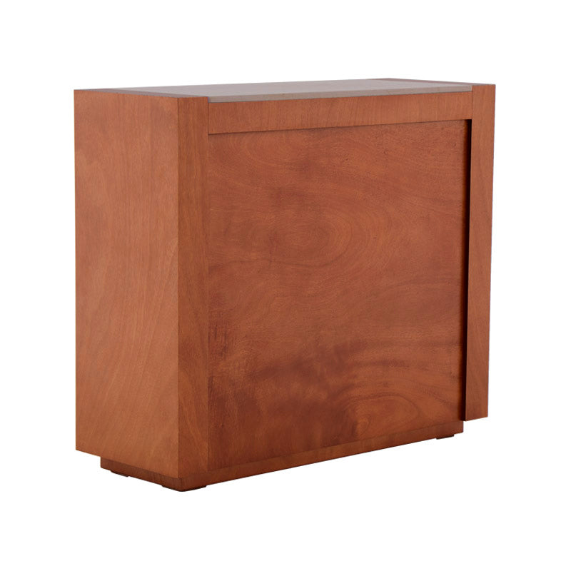 Juego de comedor Deus de 5 piezas con estructura de madera, superficie de mármol y acabado en caoba y tabaco, 120x105x45 cm