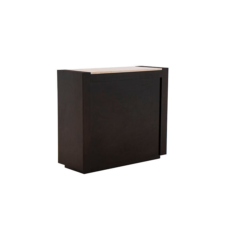 Juego de comedor Deus de 5 piezas con estructura en madera de caoba y mármol, barra de estilo elegante y moderna.