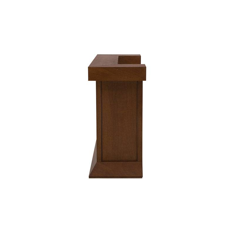 Juego de comedor Quetzal de 3 piezas con estructura de madera y acabado en tono tabaco, de diseño moderno y elegante.