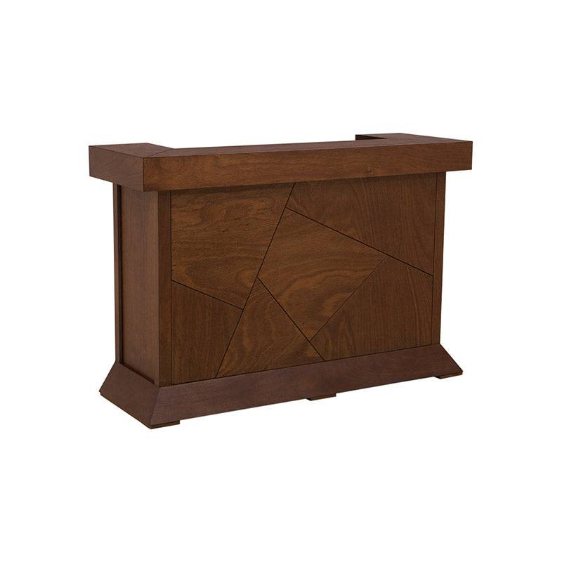 Juego de comedor Quetzal de 3 piezas con estructura de madera y acabado en tono tabaco, incluyendo mesa y sillas, en estilo moderno.