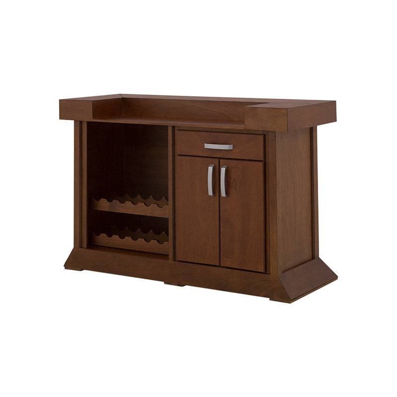 Juego de comedor Quetzal de 3 piezas con mesa de chapa de okumé, superficie en color tabaco, frente de 110 cm, altura 150 cm, fondo 50 cm