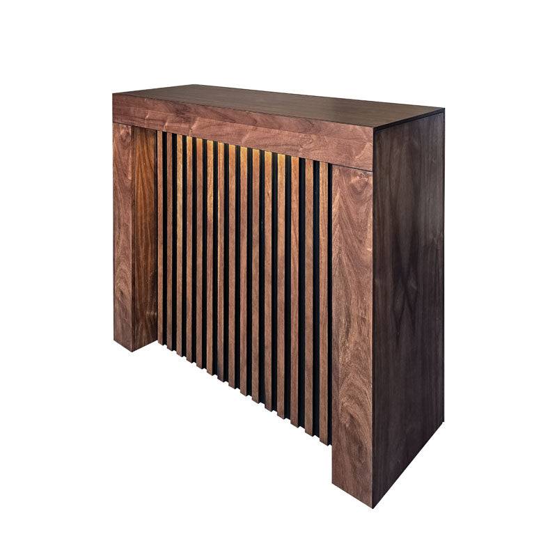 Barra de madera Bourbon de tamaño mediano, ideal para muebles y decoración, fabricada por deurope.com.mx