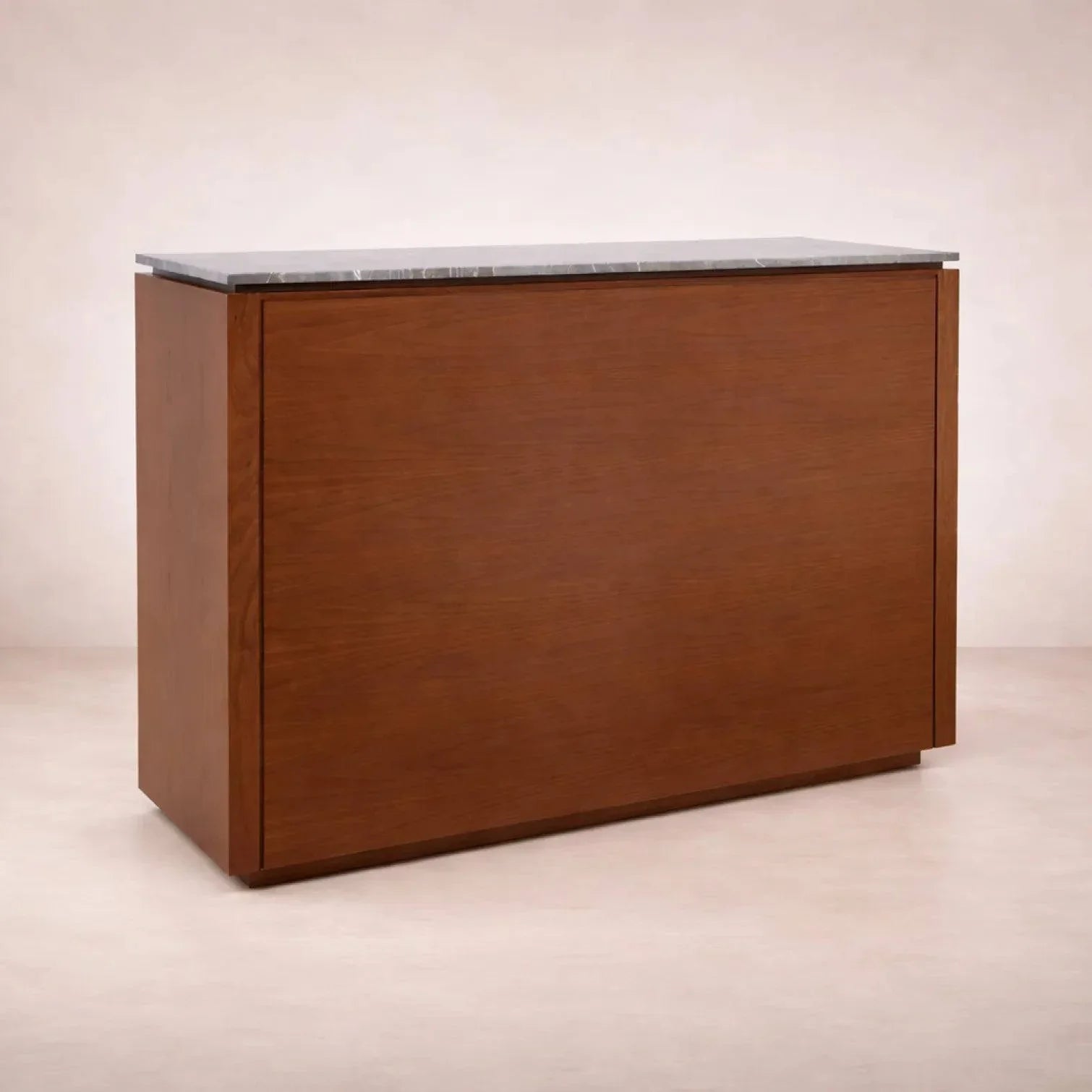 Juego de comedor Berne-made de 4 piezas con estructura de nogal, superficie de mármol Santo Tomás, ideal para comedor moderno.