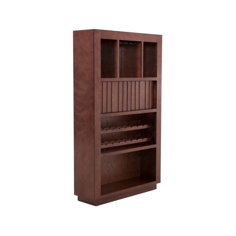 Juego de comedor Quetzal de 4 piezas con mesa de madera de nogal, encino y okume, en estilo moderno y elegante.