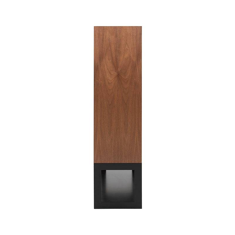 Juego de comedor Berne-made de 4 piezas con estructura en nogal y acabado en moka, con barra y mueble para bar.