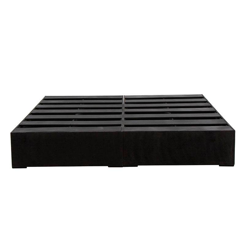Base de cama Lazy de madera de pino en color negro con tapiz de tela, de aproximadamente 100 cm de alto y 190 cm de fondo.