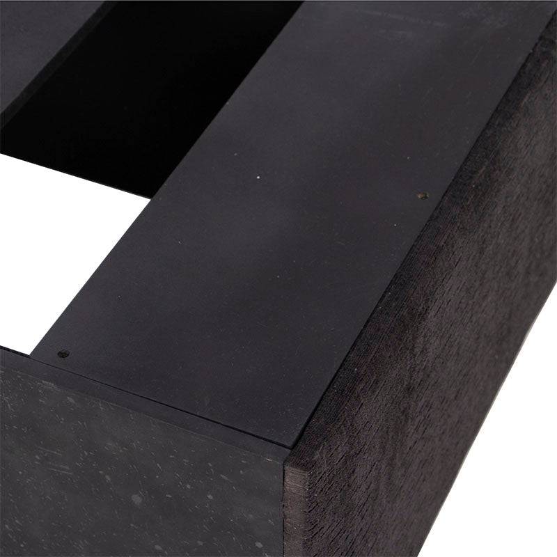 Base de cama Lazy de madera de pino con tapiz de tela en color negro, de 190 cm de largo, 30 cm de alto y 100 cm de ancho.