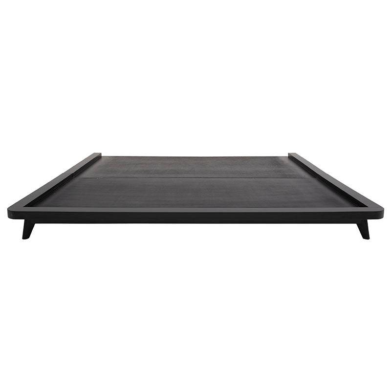 Base de cama Jess de Deurope en negro con acabado de madera industrializada, 146 cm de ancho, 25 cm de alto y 198 cm de fondo.