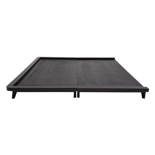 Base de cama Jess de madera de pino en color negro, con estilo industrial, medidas 146x198 cm, en acabado mate.