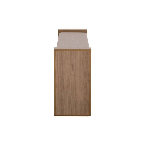 Baúl Allure de madera MDF con acabado en melamina, frente de 120 cm y altura de 65 cm, estilo moderno y funcional.