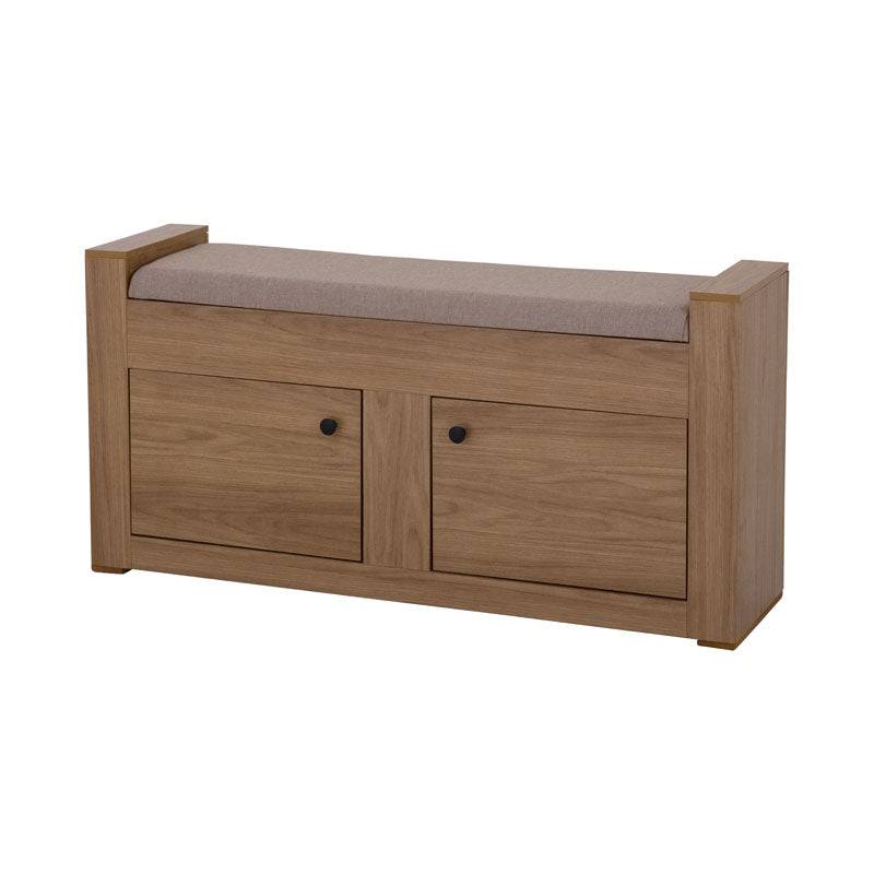 Baúl Allure de madera MDF con acabado en melamina, frente de 120 cm y altura de 65 cm, estilo moderno y funcional.