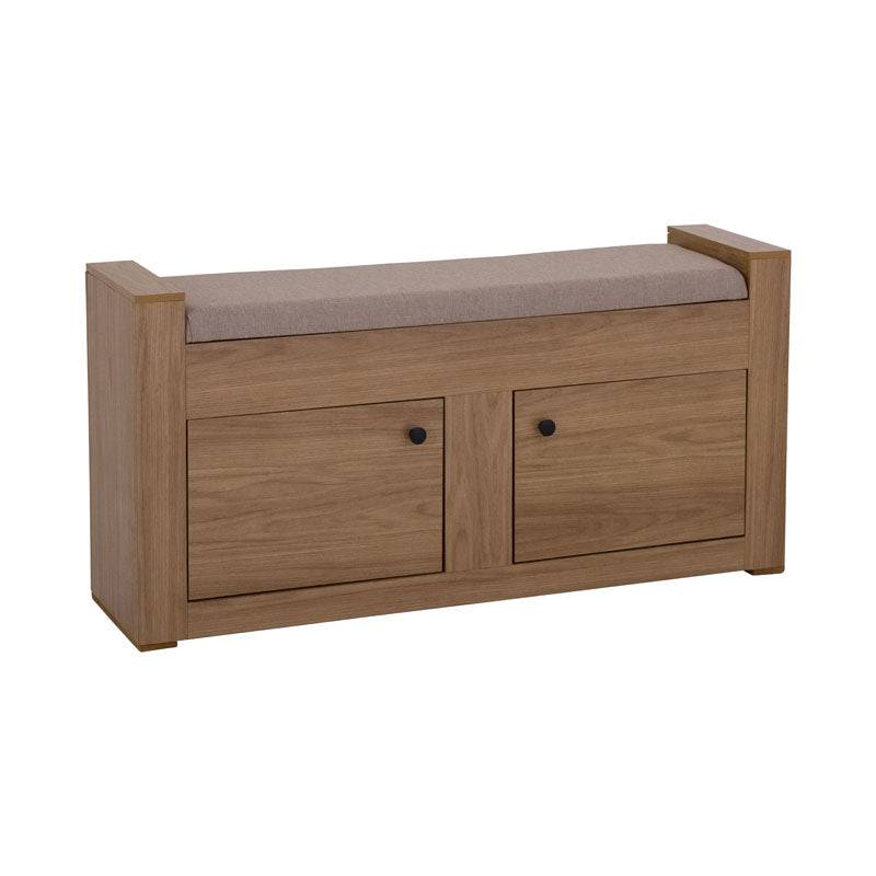 Baúl Allure de Deurope, mueble de almacenamiento rectangular con acabado en melamina, frente de 120 cm y altura de 65 cm.