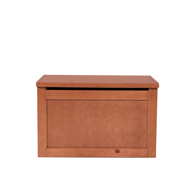 Pie de cama Texas de madera de pino y nogal, baúl de estilo industrial, con dimensiones de 90x55x50 cm, deurope.com.mx
