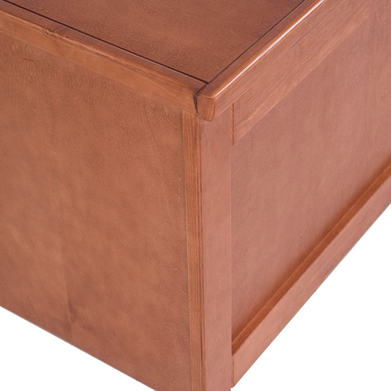 Baúl de madera de pino Texas de Deurope, con acabado en nogal, tamaño 90x55x50 cm, para pie de cama elegante y funcional.