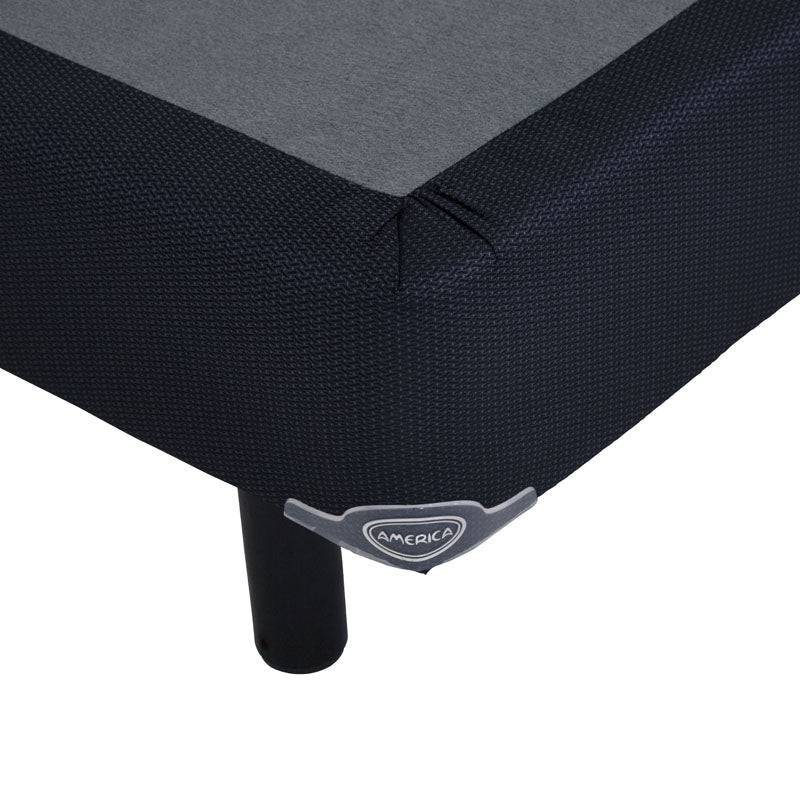 Juego de colchón y box Forte deurope.com.mx, vista del conjunto de tamaño individual con funda blanca y estructura sólida