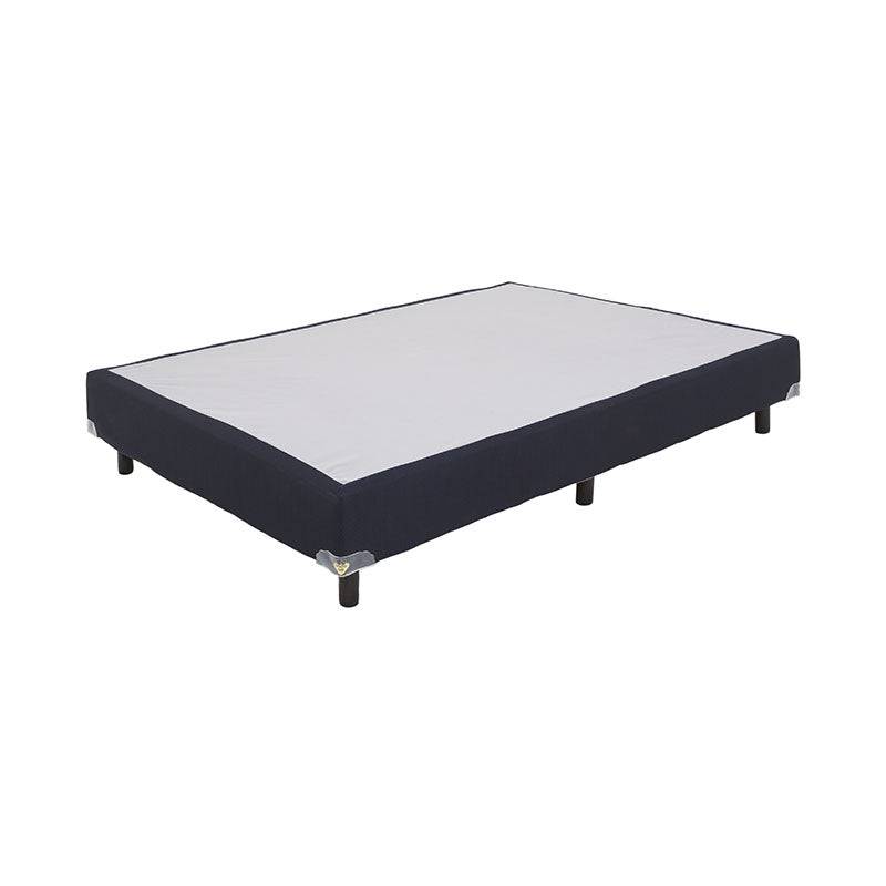 Juego de colchón y box de madera de pino y tela, con estructura de madera y sistema spring air, de la marca Forever.