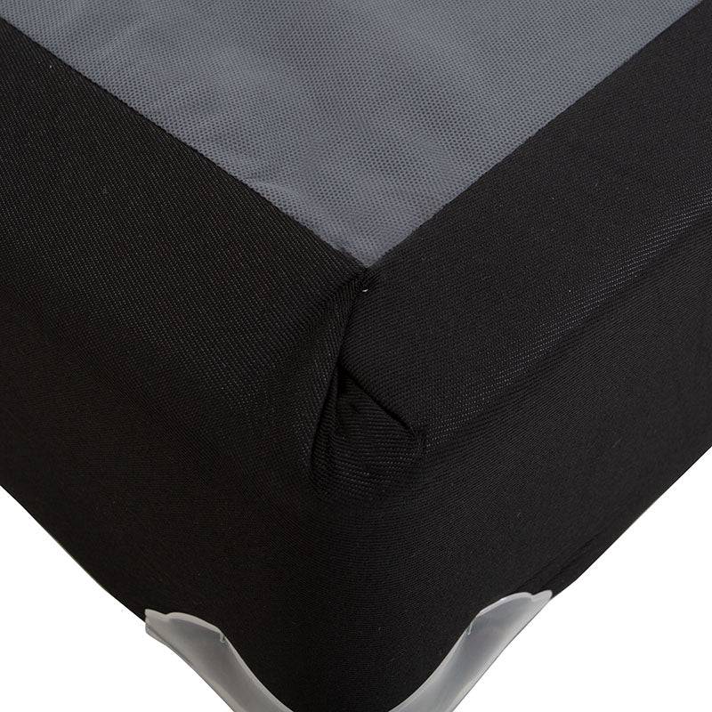 Juego de colchón y box de madera de pino con lamina de carbocel y tela, tamaño 100x190 cm, deurope.com.mx