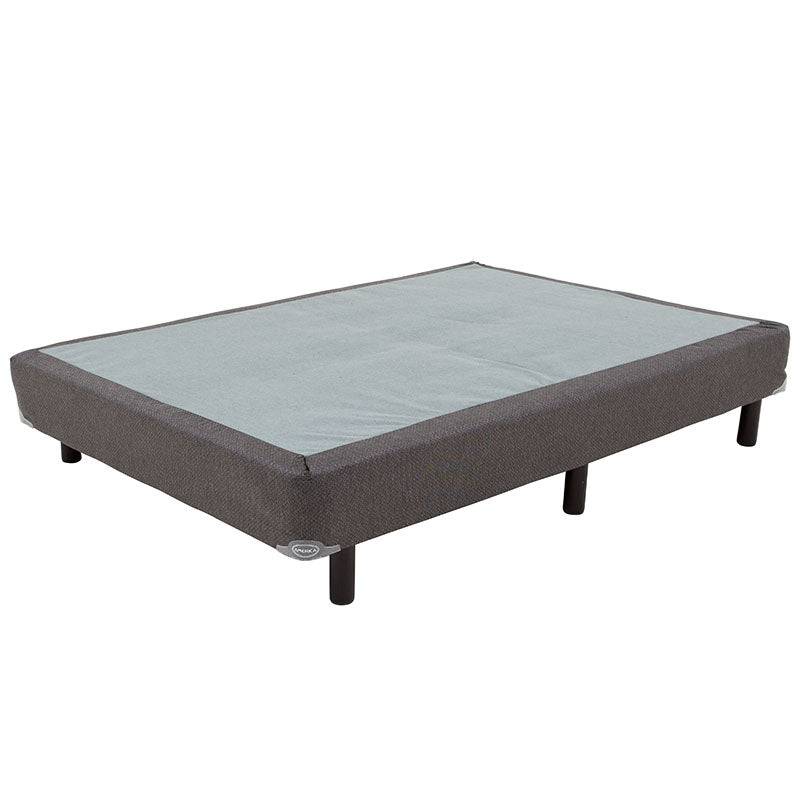 Juego de colchón y box de madera de pino y malla de acero, en tonos neutros, con tela pliana, tamaño 100x190 cm, deurope.com.mx