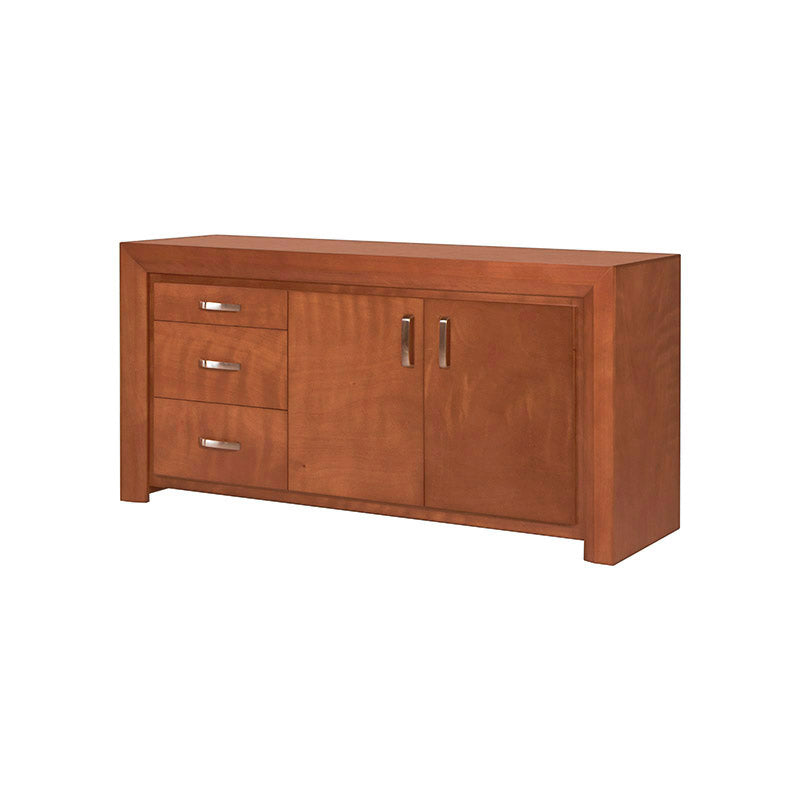 Juego de comedor con buffet Quetzal de madera de banak, encino y okume, en acabado café almendra, de 10 piezas.