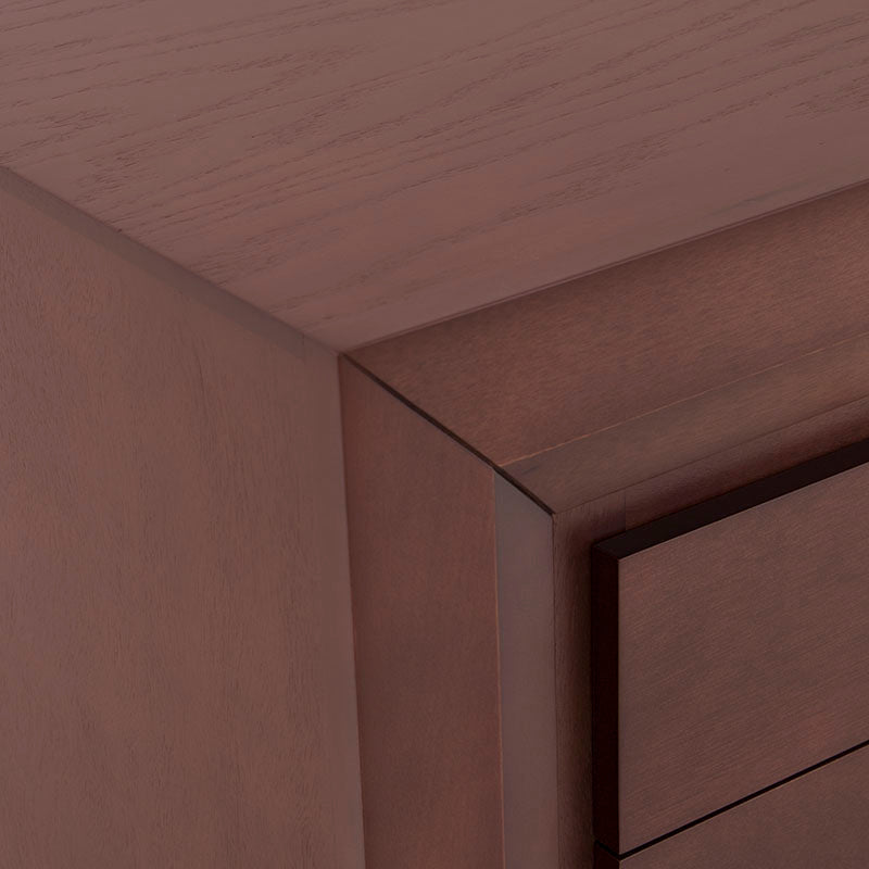 Juego de comedor con buffet Quetzal de madera de banak, encino y okume en color café y almendra, con dimensiones de 180x90x55 cm.