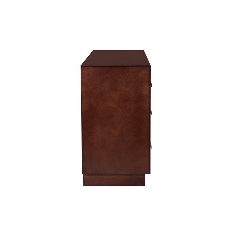 Juego de comedor con buffet Quetzal de madera de Nogal y encino, deurope.com.mx, set de 10 piezas para comedor elegante.