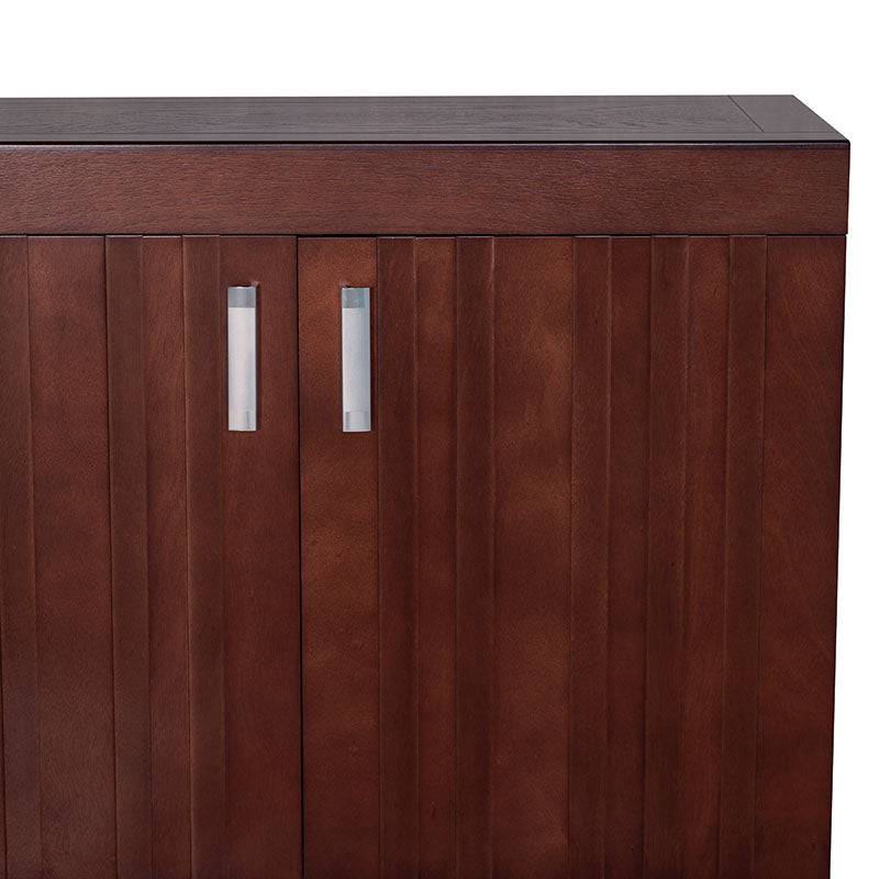 Juego de comedor con buffet Quetzal de madera de nogal y encino, incluye mesa y sillas en acabado café natural.