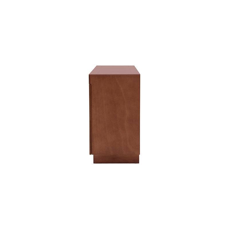 Juego de comedor con buffet Quetzal de 10 piezas en madera de nogal, encino y okume, estilo moderno y elegante.