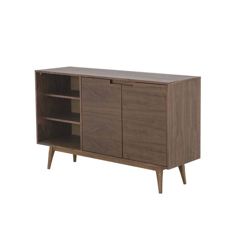 Juego de comedor con buffet Balam de 6 piezas, incluye mesa y buffet en madera moderna, ideal para comedor espacioso.