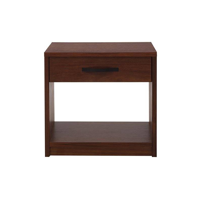 Juego de recámara Bourbon de 3 piezas con buro de madera de pino en tono café, diseño moderno y funcional.