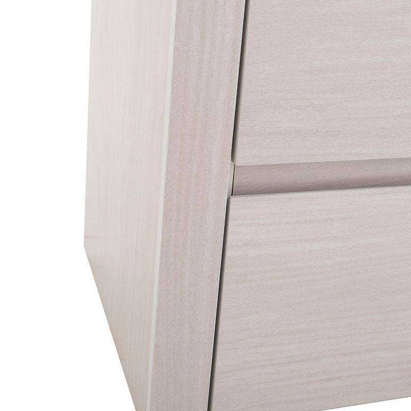 Buró Picasso de color gris claro de madera industrializada con superficie rectangular y patas robustas, tamaño 60x57x37 cm.