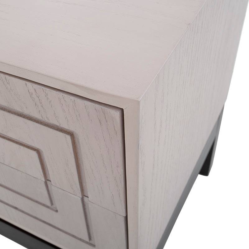Buró Infinity de madera gris con acabado de chapa de encino, diseño industrial, dimensiones 60x55x40 cm, mueble de dormitorio moderno
