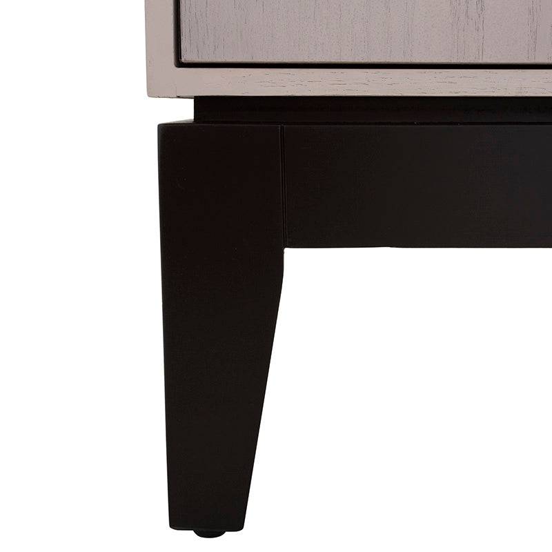 Buró Infinity de color gris de madera industrializada de pino y chapa de encino, con dimensiones de 60x55x40 cm, deurope.com.mx