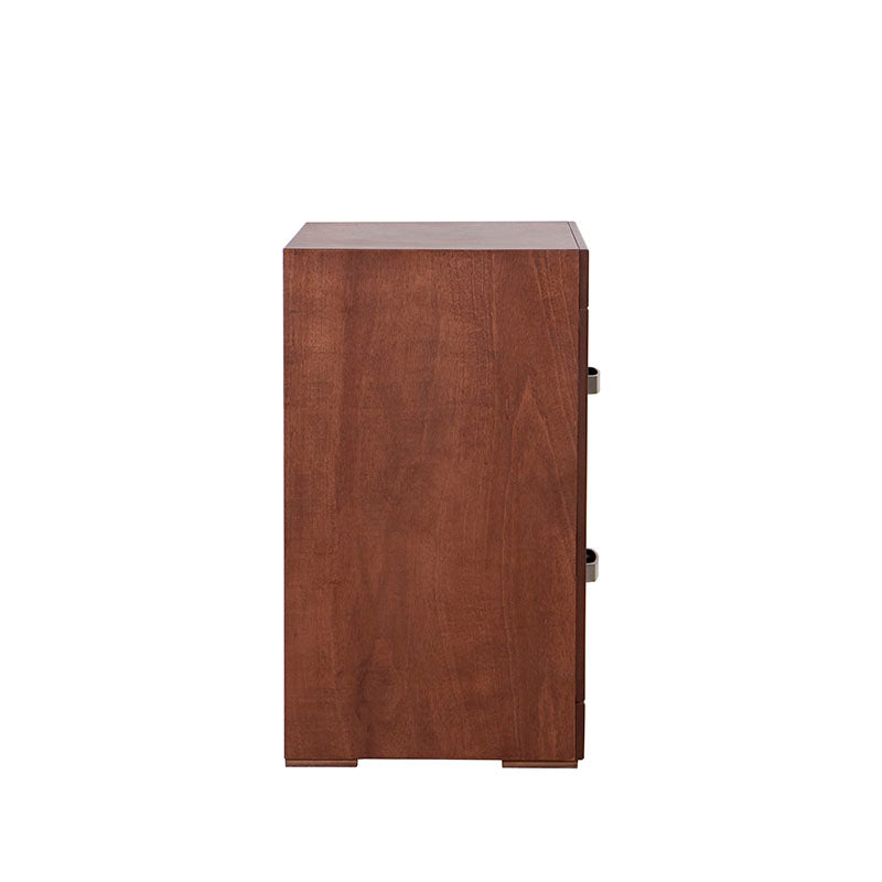 Buro de recámara México de 3 piezas en chapa de okumé en color mandarina, con dimensiones de 65x70x40 cm, deurope.com.mx