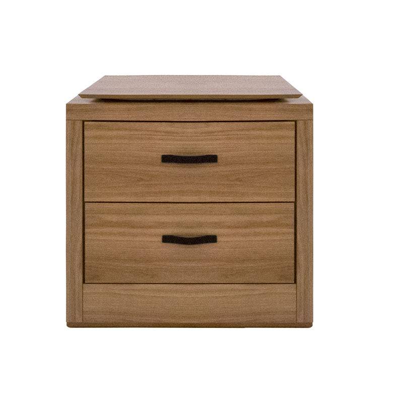 Buro de recámara Allure en MDF melamina marrón con frente de 60 cm y altura de 59 cm, estilo moderno y funcional.