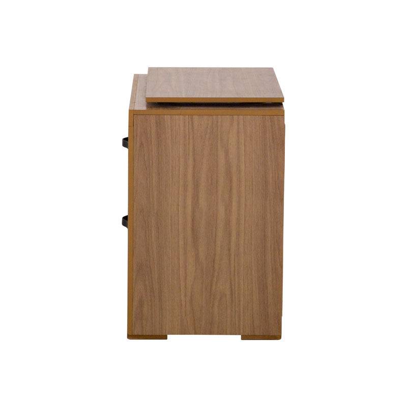 Buro de recámara Allure deurope.com.mx en madera MDF marrón con frente de 60 cm y altura de 59 cm.