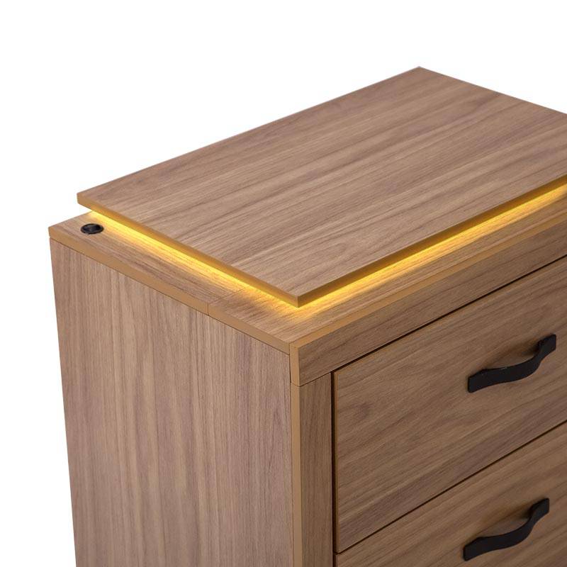 Buro de recámara Allure deurope.com.mx en color marrón, con acabado de MDF y melamina, frente de 60 cm y altura de 59 cm.