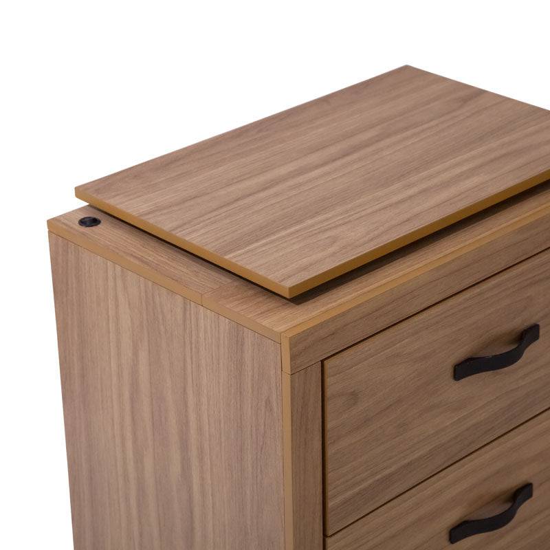 Buro de recámara Allure deurope.com.mx en melamina marrón con frente de 60 cm y altura de 59 cm, diseño moderno y funcional.