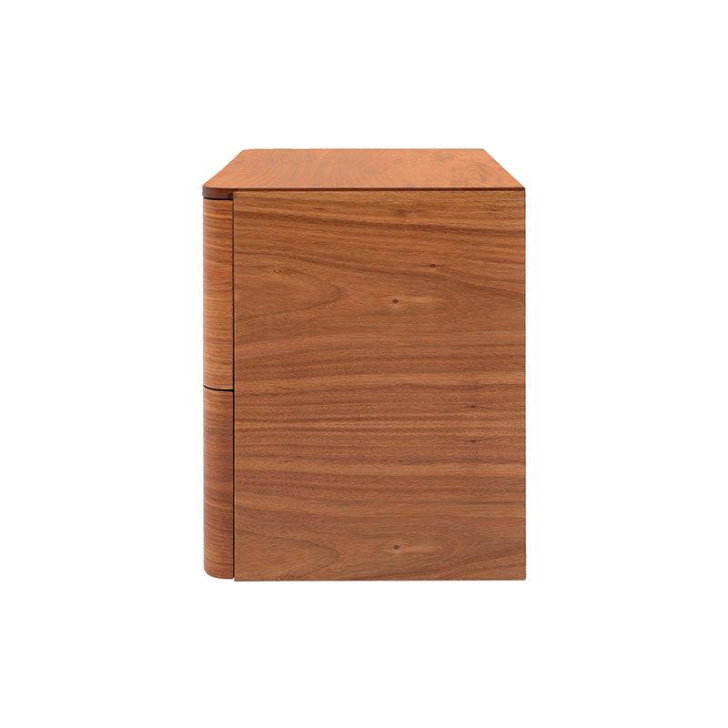 Buro de recámara Arezzo 3 piezas de madera industrializada en chapa de tzalam, frente de 60 cm, en tonos naturales claros.