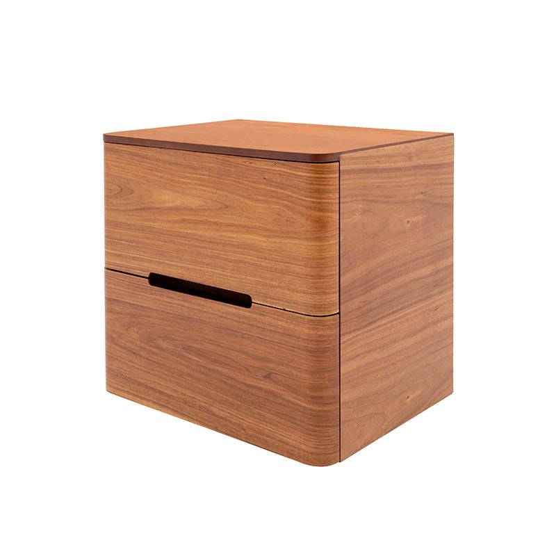Buro de recámara Arezzo de 3 piezas en madera industrializada, acabado natural claro, con frente de chapa de tzalam en estilo moderno.