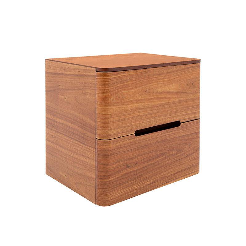 Buro de recámara Arezzo de 3 piezas en madera industrializada con chapa de tzalam, frente de 60 cm, estilo natural claro.