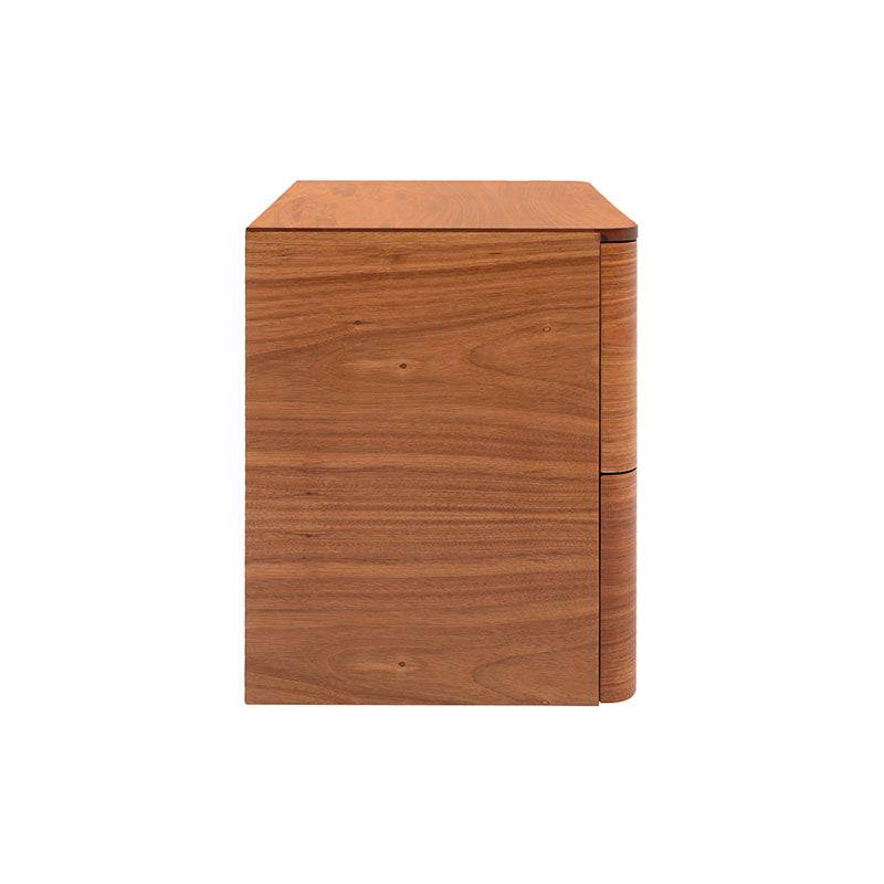 Buro de recámara Arezzo de 3 piezas en madera industrializada con chapa de tzalam, frente de 60 cm, estilo natural claro.
