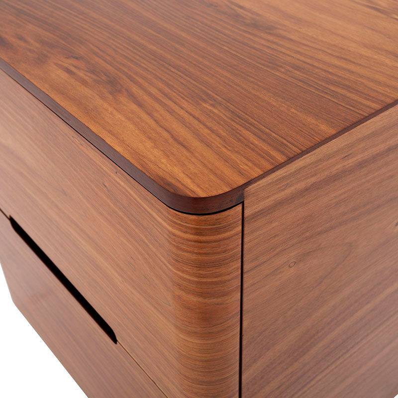 Buro de recámara Arezzo de 3 piezas en madera industrializada de color natural claro, con acabado en chapa de tzalam.