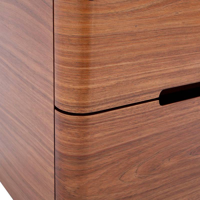 Buro Arezzo de laurope.com.mx en madera natural clara con estilo industrial, con dimensiones de 60x60x39 cm, parte del Juego de Recámara.