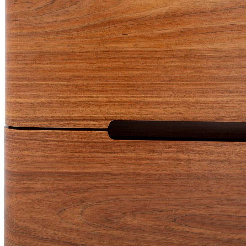 Buro de recámara Arezzo de 3 piezas en madera industrializada con chapa de tzalam, frente de 60 cm, en tonos claros.