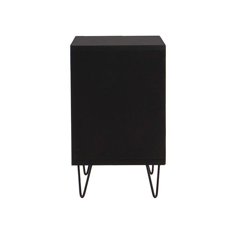 Buró Lazy de estructura de melamina negra y nogal, con frente de 60 cm, alto 55 cm y fondo 40 cm, de deurope.com.mx