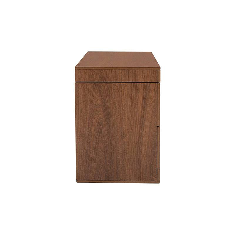 Buro de madera Alejandria de 5 piezas en chapa de nogal americano, estilo industrial, con dimensiones de 60x58x39 cm.