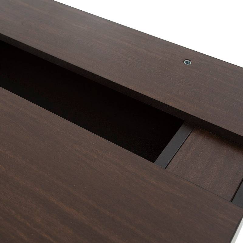 Buro de recámara Boston 3 piezas de madera oscura con acabado industrial, frente de 60 cm, alto 70 cm y fondo 46 cm.
