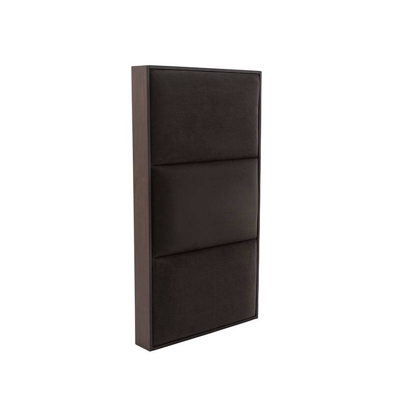 Buro de pared Boston de europé, madera nogal oscuro y tapiz de microfibra, con dimensiones de 60x100x10 cm, estilo industrial.