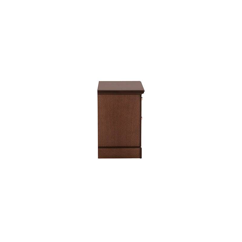 Buro Perth de madera industrializada con chapa de okume, frente de 60 cm, alto 60 cm y fondo de 40 cm, en color tabaco.